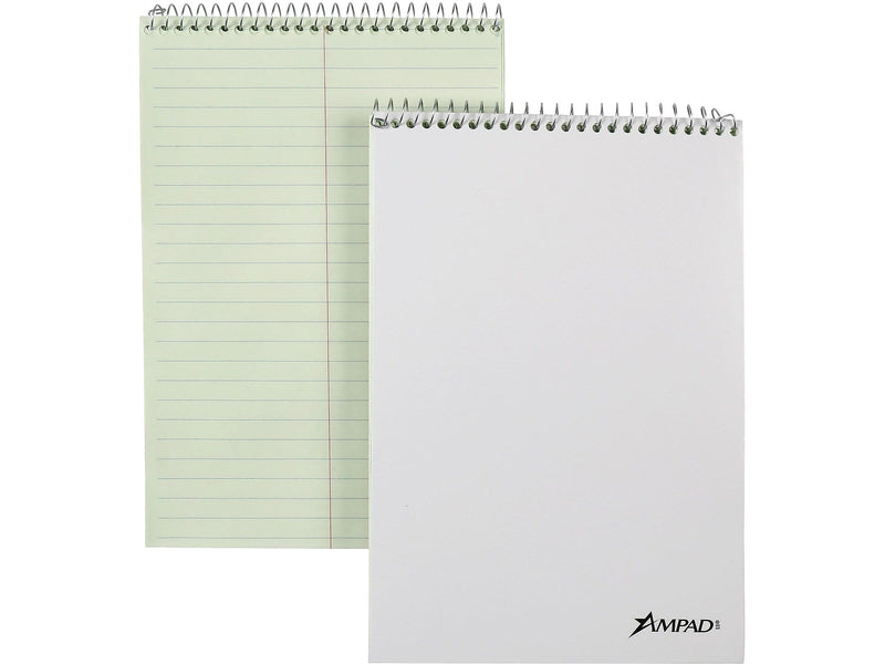 Ampad Steno Book, 6" x 9", Gregg Ruled, Green Tint, 80 Sheets/Pad, 6 Pads/Pack (TOP 25-278)