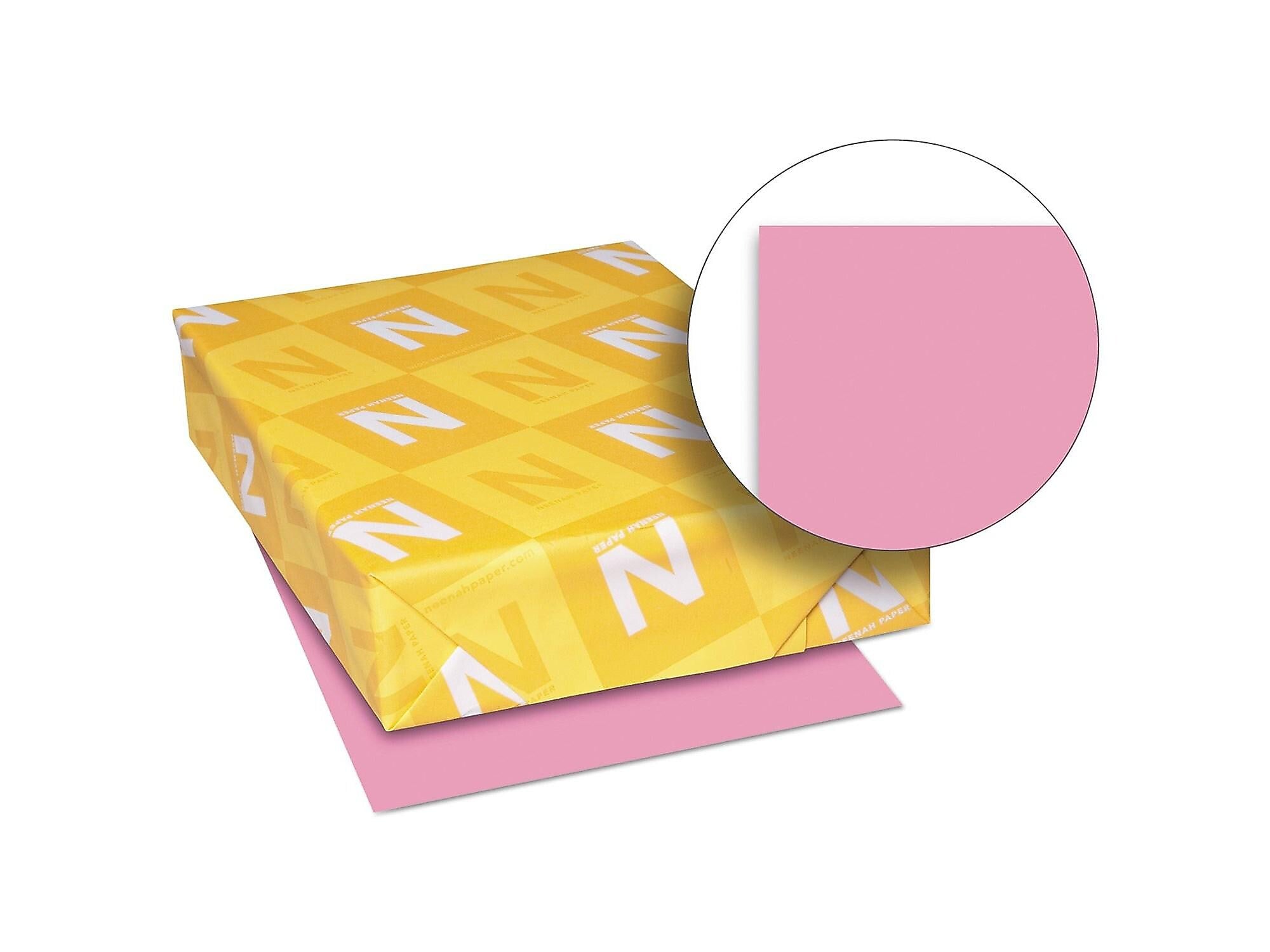 Exact Brights Colored Paper, 20 lbs., 8.5" x 11", Bright Pink, 500 Sheets/Ream (WAU26741)