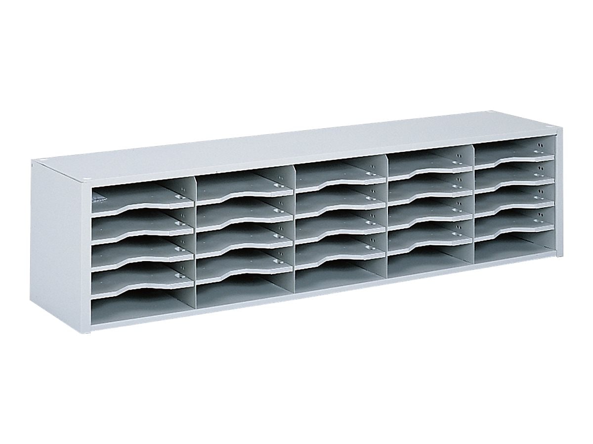 Safco E-Z Sort® 20-Compartment Sorting Rack, 57.5" x 14.25", Gray (7751GR)