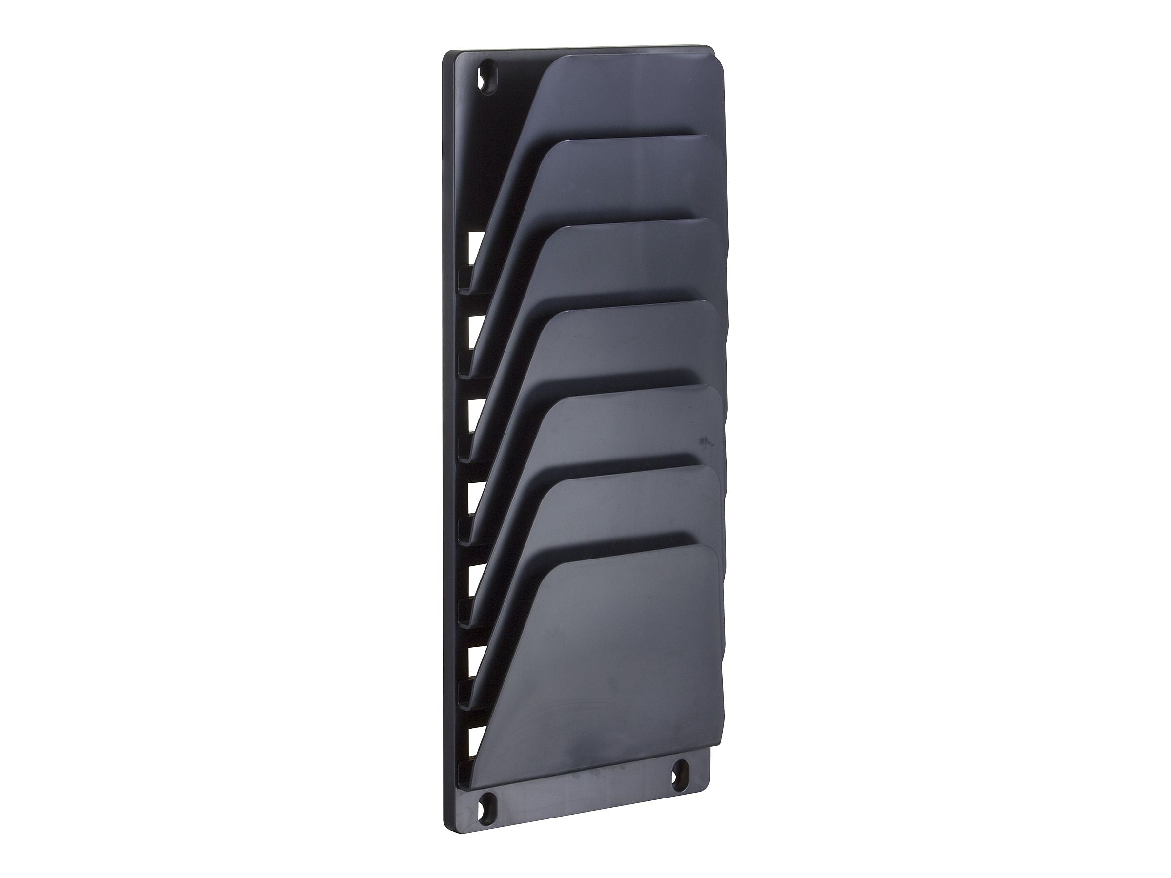 OfficeMate 7-Pocket Plastic Wall File,  Black (21505)