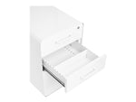Poppin Stow 3-Drawer Mobile Vertical File Cabinet, Letter/Legal Size, Lockable, 24"H x 15.75"W x 20"D, White (100425)