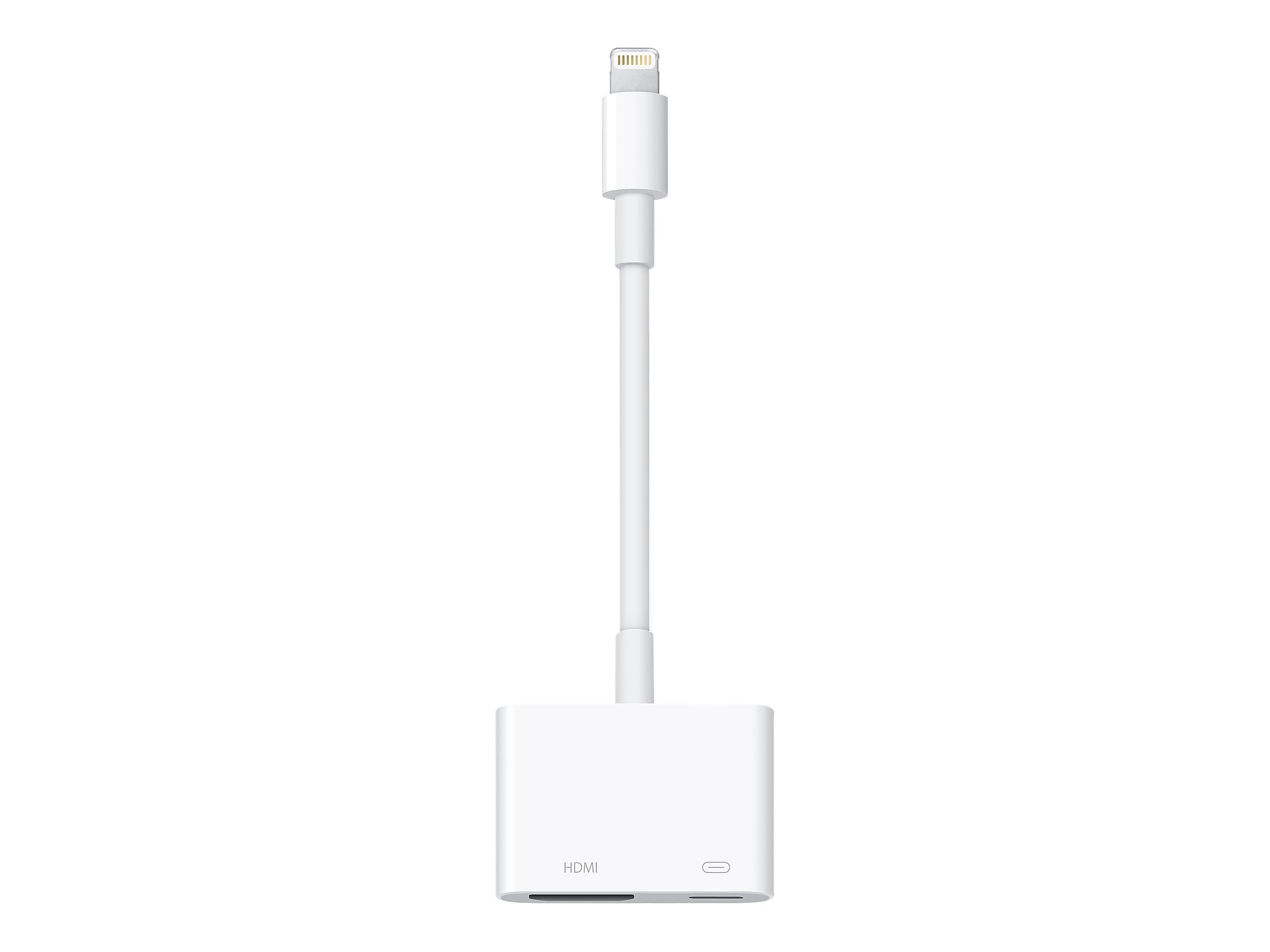 Apple Lightning to HDMI Adapter for iPhones/iPad/iPod with Lightning Connector, White (MD826AM/A)