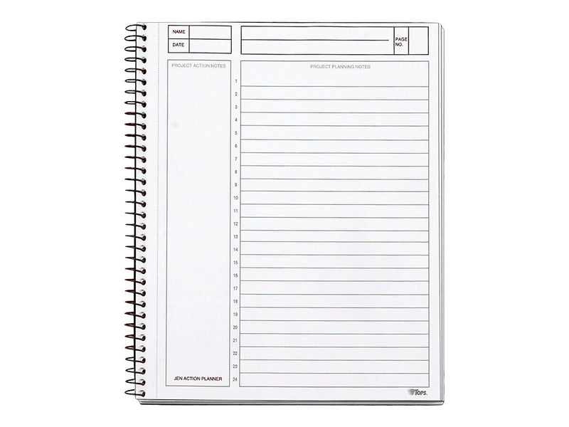 TOPS JEN Subject Notebooks, 6.75" x 8.5", Cornell, 84 Sheets, Black (63827)
