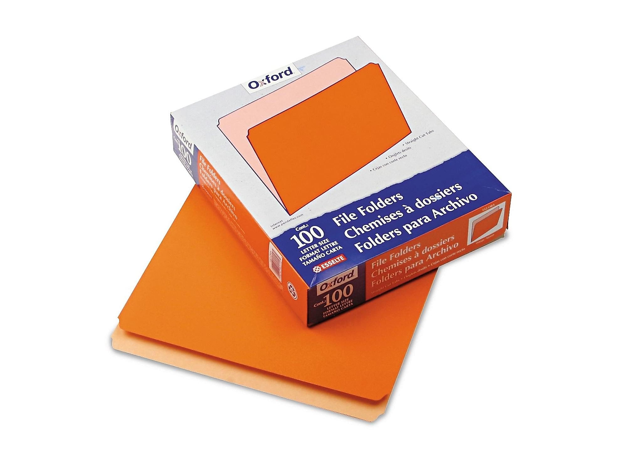 Pendaflex Two-Tone Recycled File Folder, Straight Cut, Letter Size, Orange, 100/Box (152 ORA)