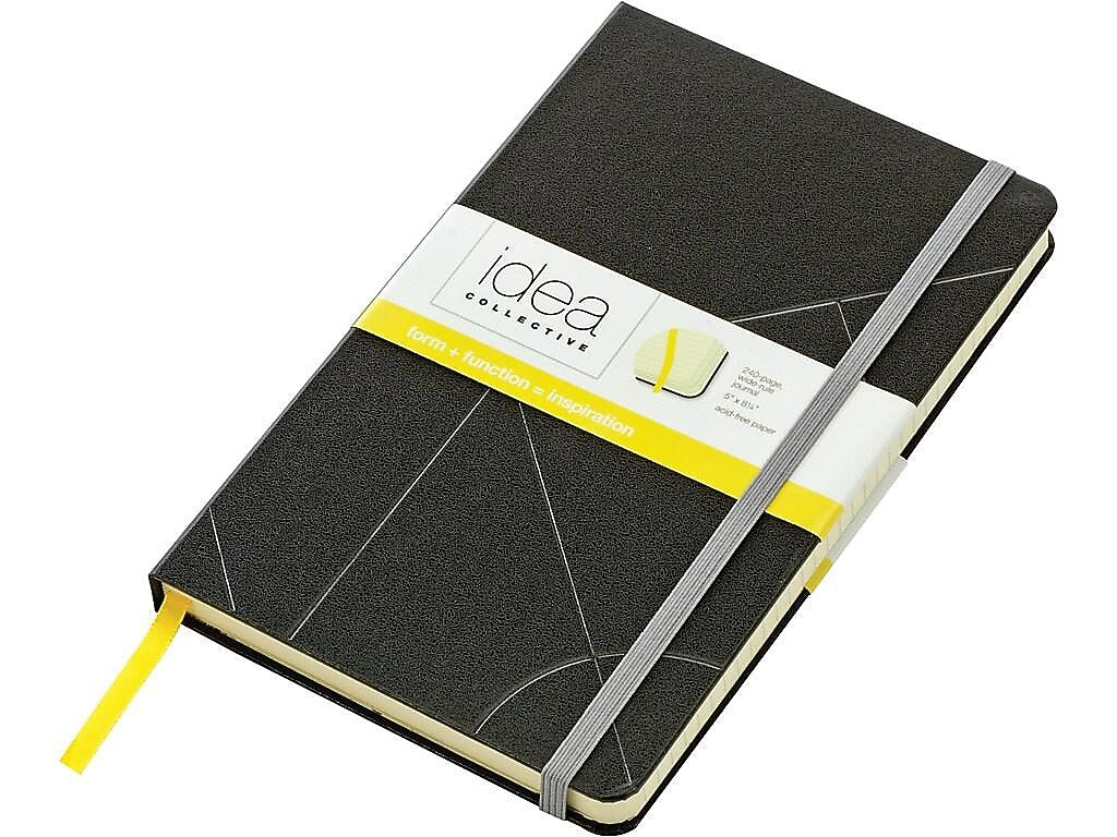 TOPS Oxford Idea Collective Hardcover Journal, 5" x 8.25", Wide Ruled, Black, 240 Pages (56872)