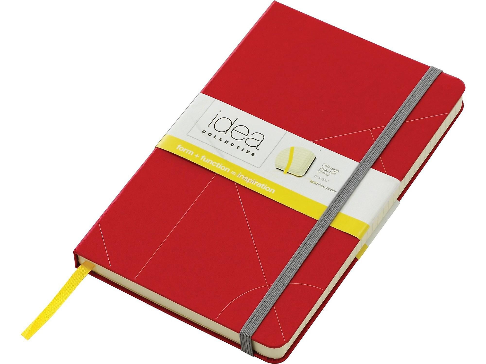 TOPS Oxford Idea Collective Journal, 5" x 8.25", Wide Ruled, Red, 240 Pages (56873)