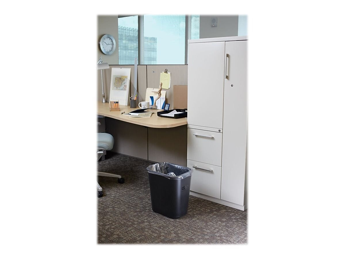 Rubbermaid Plastic Trash Can, 7 Gallon, Black (295600BK)