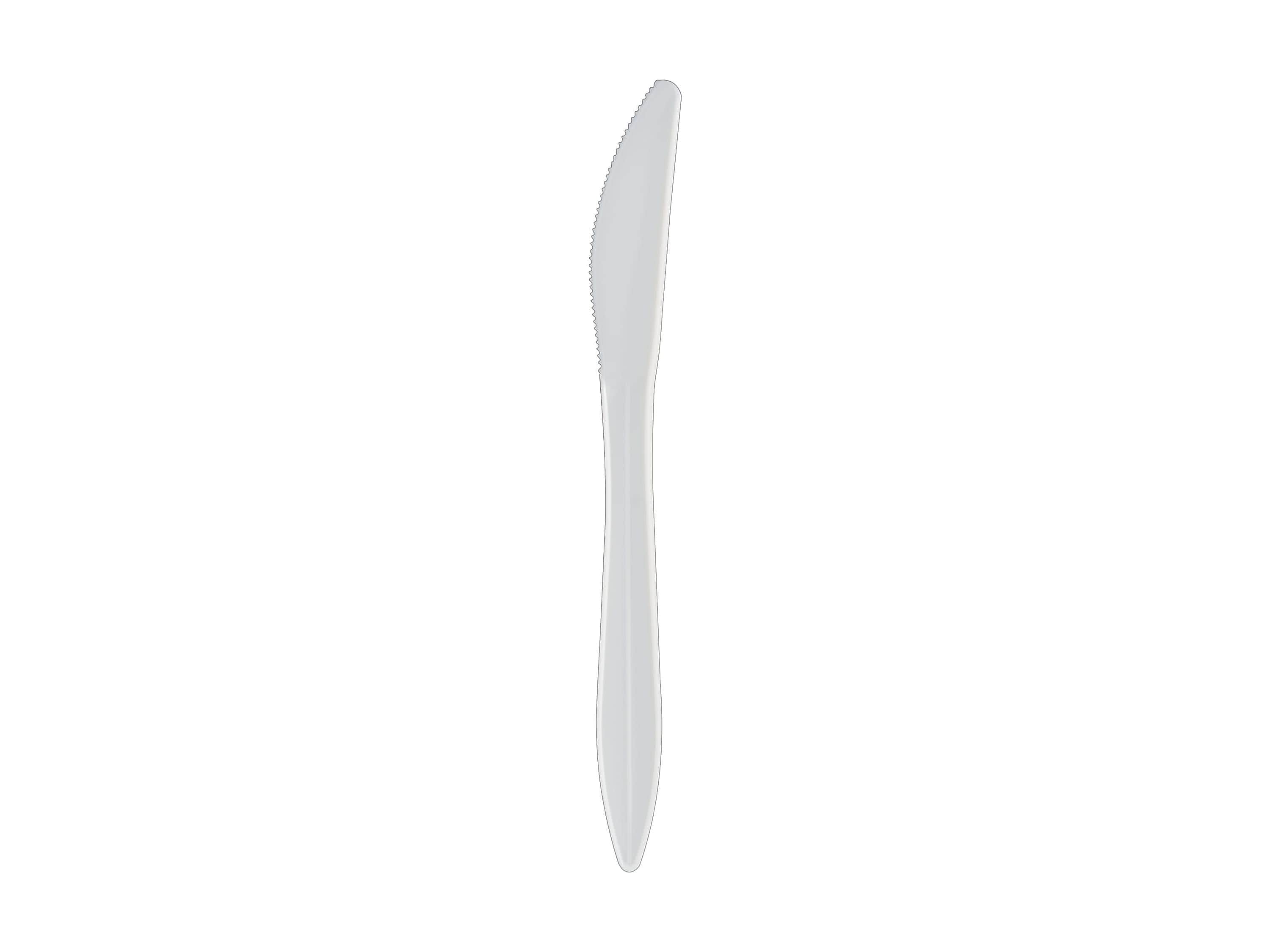 Berkley Square Individually Wrapped Polypropylene Knives, Medium-Weight, White, 1000/Carton (PKMS)