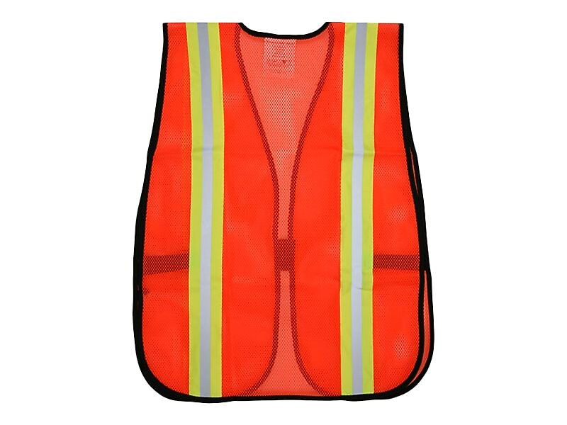 MCR Safety High Visibility Sleeveless Safety Vest, Orange, One Size (V201R)