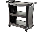 Rubbermaid 9T68 Executive 3-Shelf Polypropylene Mobile Serving Cart with Swivel Wheels, Black (FG9T6800BLA)