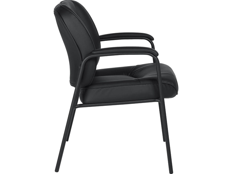 Offices To Go Faux Leather Guest Chair, Black (OTG3915B)