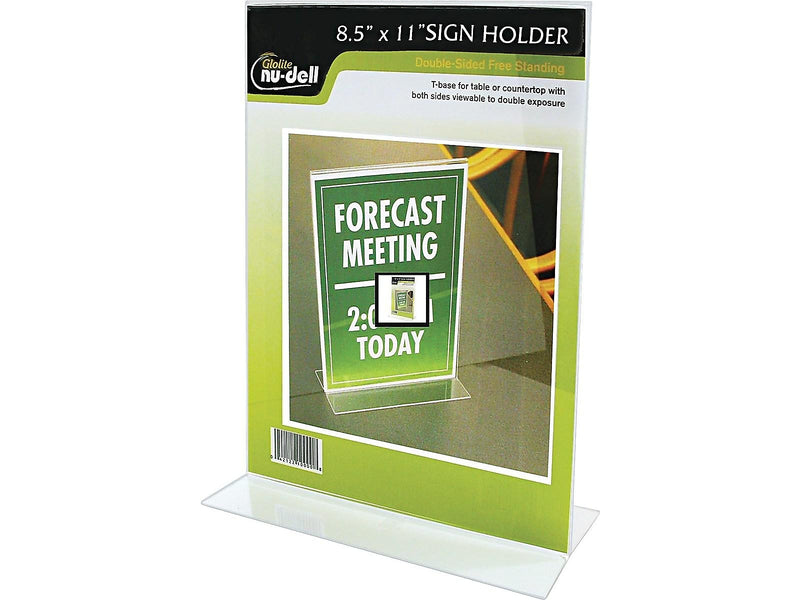 NuDell Sign Holder, 8.5" x 11", Clear Plastic (38020)
