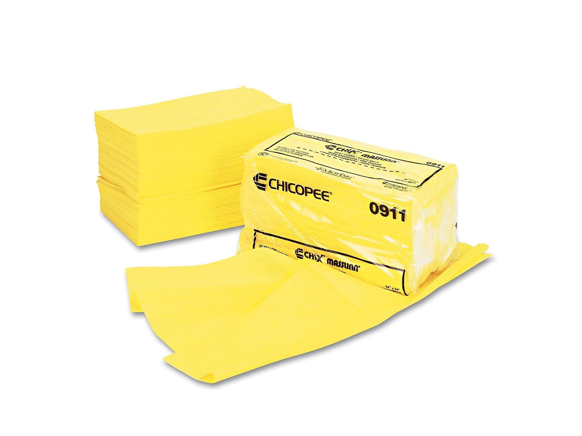 Chix Masslinn Viscose Dusting Cloths, 24" x 24", Yellow, 100 Cloths/Pack (CHI0911)