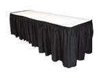 Table Mate Linen Soft 14'W x 29"D Solid Skirt, Black (TBL-LS2914-BK)