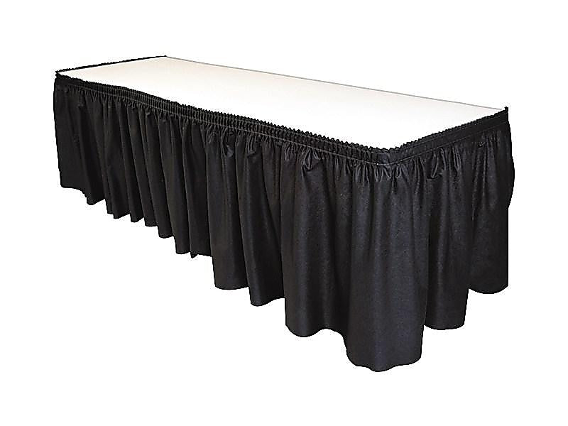 Table Mate Linen Soft 14'W x 29"D Solid Skirt, Black (TBL-LS2914-BK)