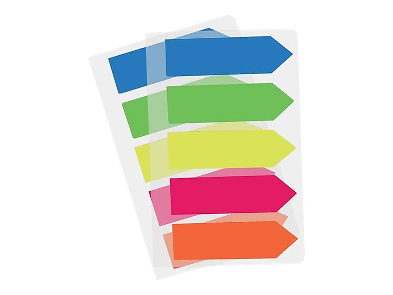 Redi-Tag Arrow Flags, Assorted Colors, 0.47" Wide, 50 Flags/Pad, 5 Pads/Pack (32118)