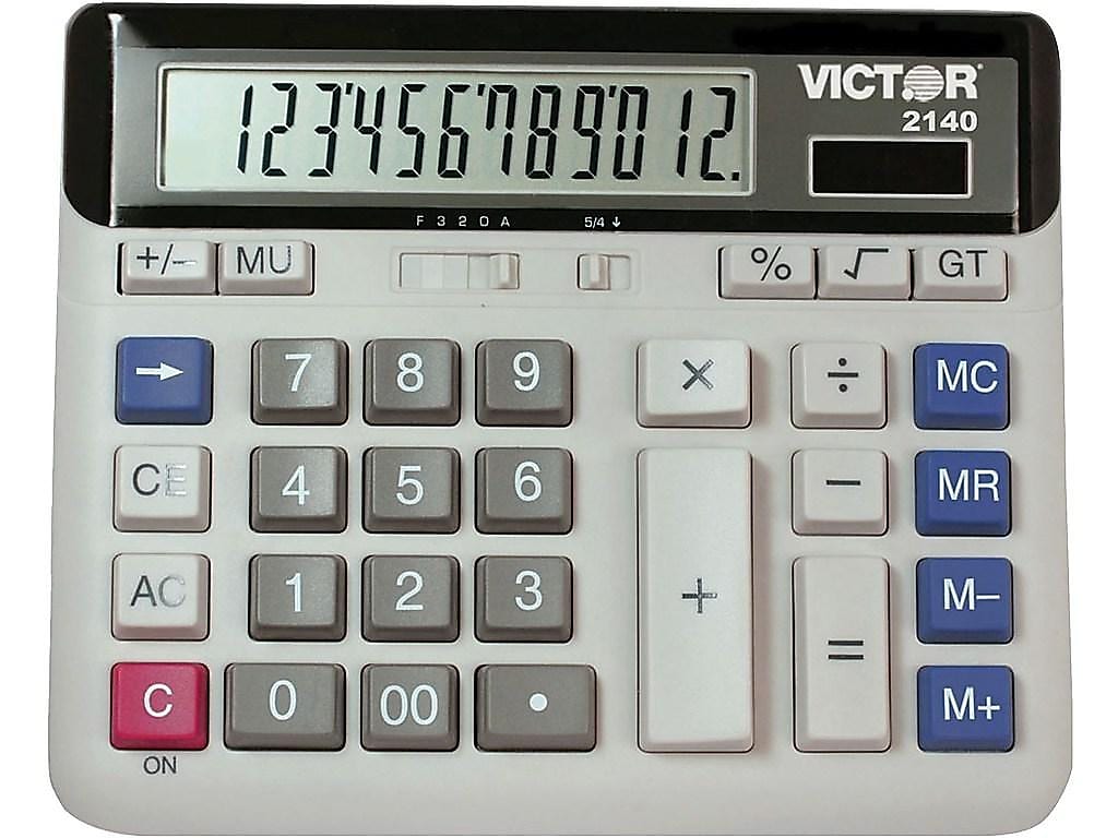 Victor Technology 2140 12-Digit Desktop Calculator, Off White