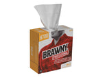 Brawny Professional Heavy Duty Durable Fibers Cleaning Wipers, 9.1", White, 100 Wipers/Box, 5/Carton (25070)