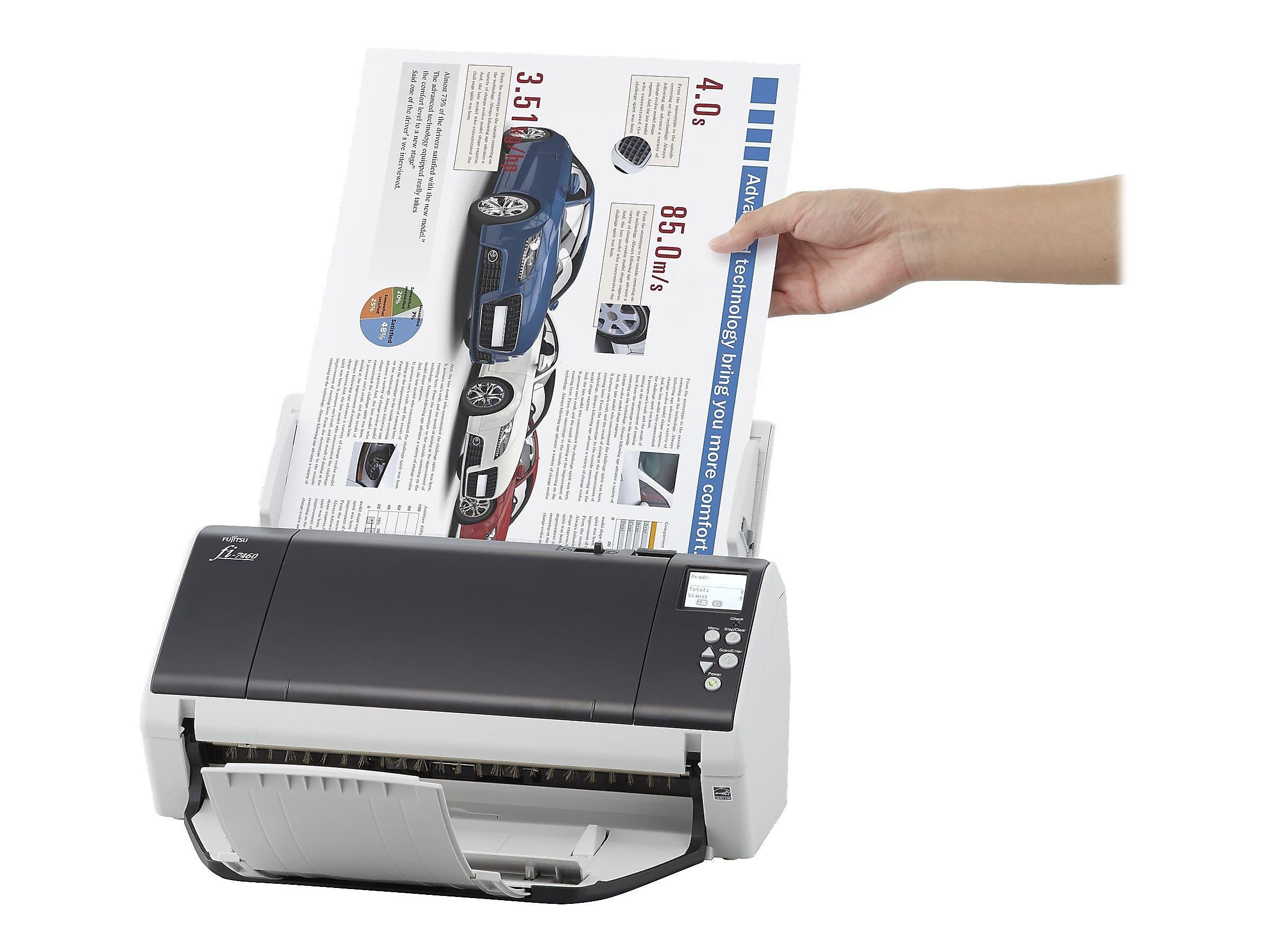 RICOH fi-7480 PA03710-B005 Desktop Scanner, White/Black