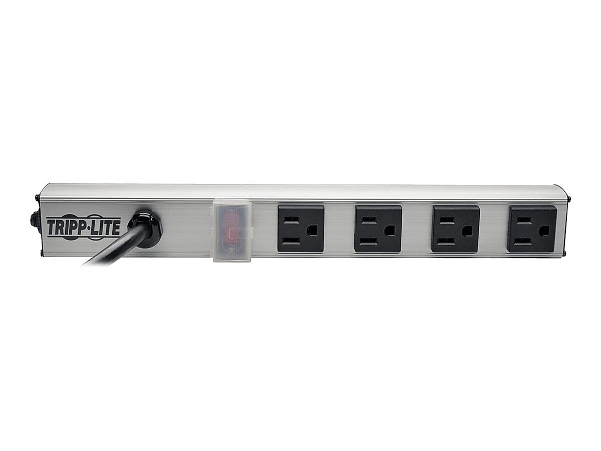 Tripp Lite 4 Outlet Power Strip, Gray/Black (PS120410)
