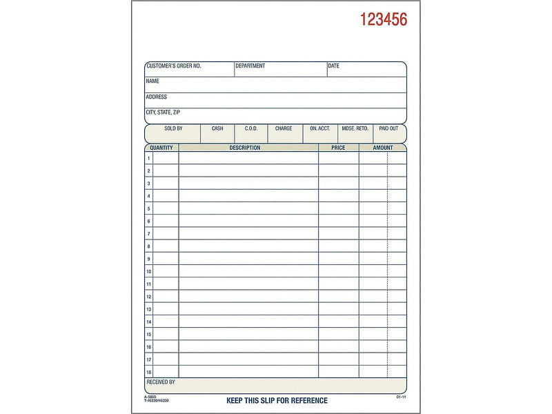 Adams 2-Part Carbonless Sales Orders, 8.44"L x 5.56"W, 50 Sets/Book (DC5805)