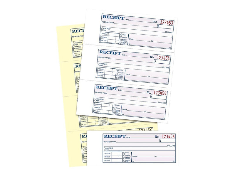 Adams 2-Part Carbonless Receipts, 2.75"L x 7.13"W, 200 Sets/Book (DC1182)