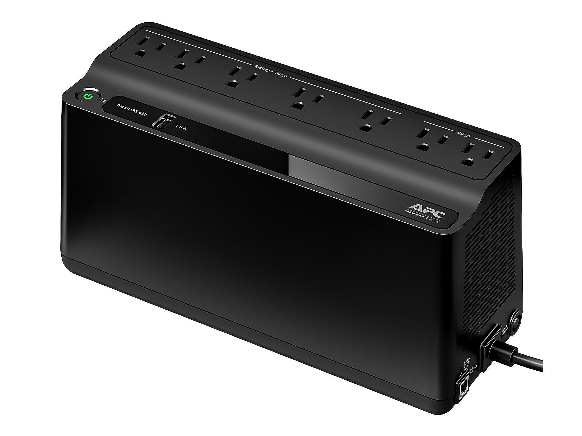 APC Back-UPS 650VA 7-Outlet Battery Backup & Surge Protector, Black (BVN650M1)