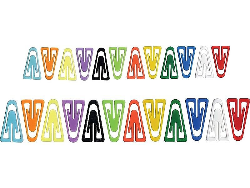 Gem Paper Clips, Large, Assorted, 200/Box (PC0600)