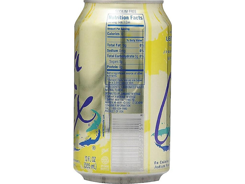 LaCroix Lemon Sparkling Water, 12 oz., 24/Carton (NAV40130)