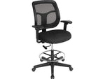 EuroTech Apollo Mesh Fabric Back Fabric Drafting Chair, Black (DFT9800)