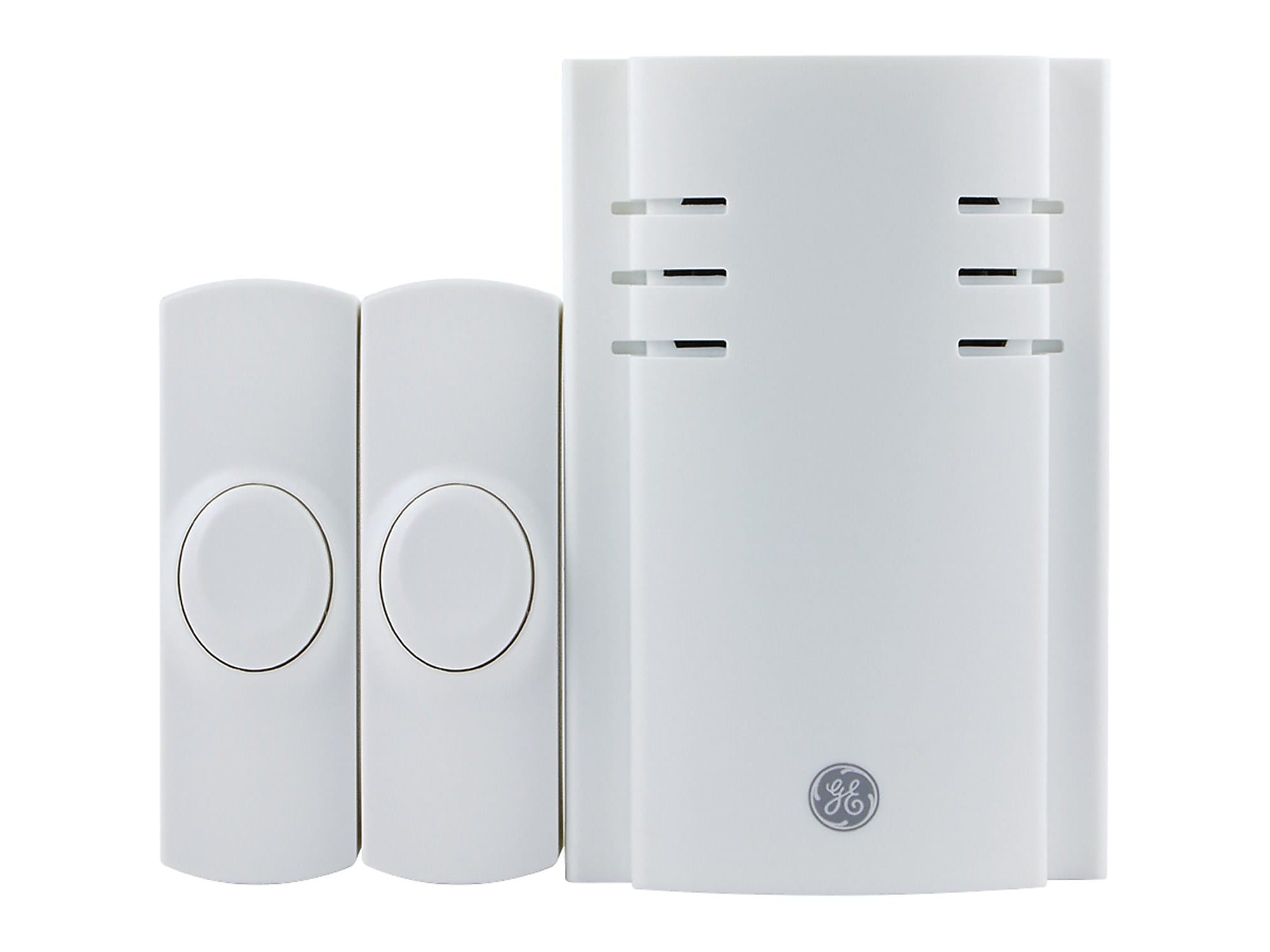 GE Plug-in Wireless Smart Two Doorbells & Chime, White (19300)