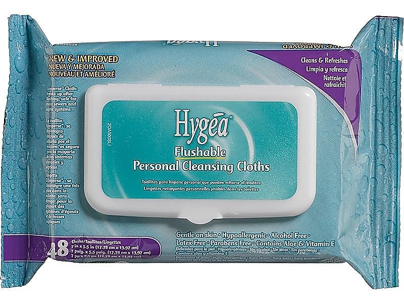 Hygea Flushable Wipes, Floral, 48 Wipes/Pack 12 Packs/Case (A500F48)