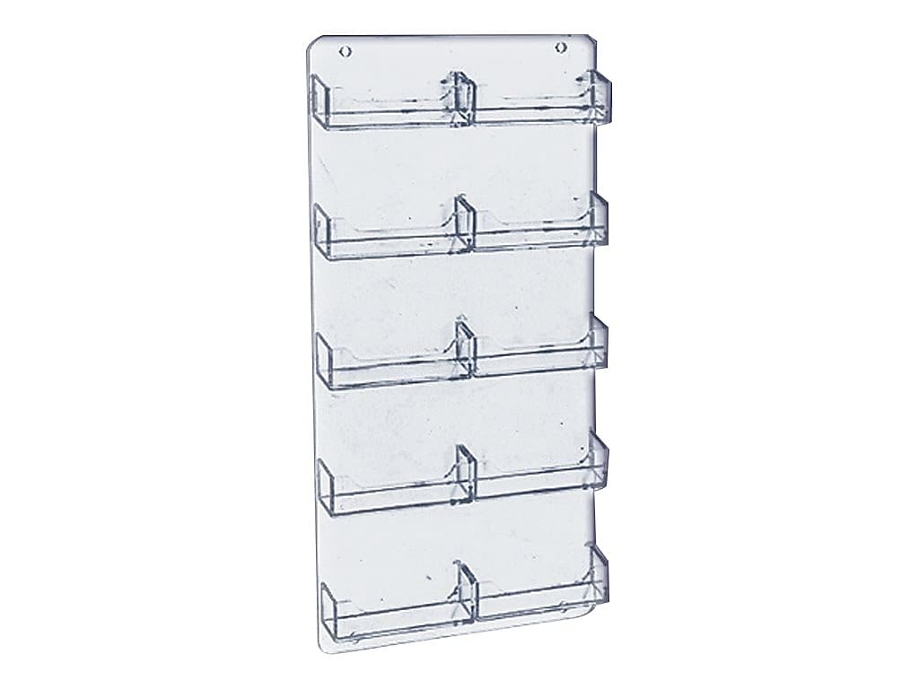 Azar Card Holder, 8.5" x 15.75", Vertical, Wall Mounted, Clear, Acrylic, 2/Pack (252222)