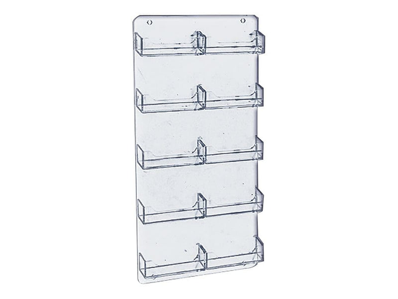 Azar Card Holder, 8.5" x 15.75", Vertical, Wall Mounted, Clear, Acrylic, 2/Pack (252222)