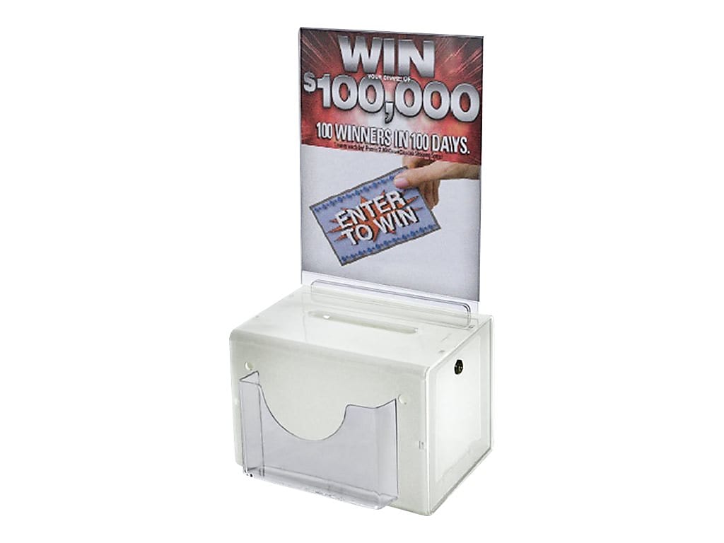 Azar Locking Plastic Suggestion Box, White (206387)