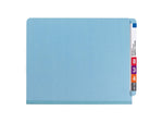 Smead SafeSHIELD 50% Recycled Heavy Duty Pressboard Classification Folder, 2-Dividers, 2" Expansion, Letter Size, Blue, 10/Box