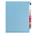 Smead SafeSHIELD 50% Recycled Heavy Duty Pressboard Classification Folder, 2-Dividers, 2" Expansion, Letter Size, Blue, 10/Box