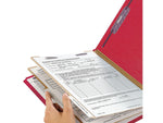 Smead SafeSHIELD 50% Recycled Heavy Duty Classification Folder, 2-Dividers, 2" Expansion, Legal Size, Bright Red, 10/Box