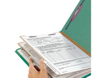 Smead 50% Recycled End Tab Pressboard Classification Folders, Legal Size, Green, 10/Box (29785)