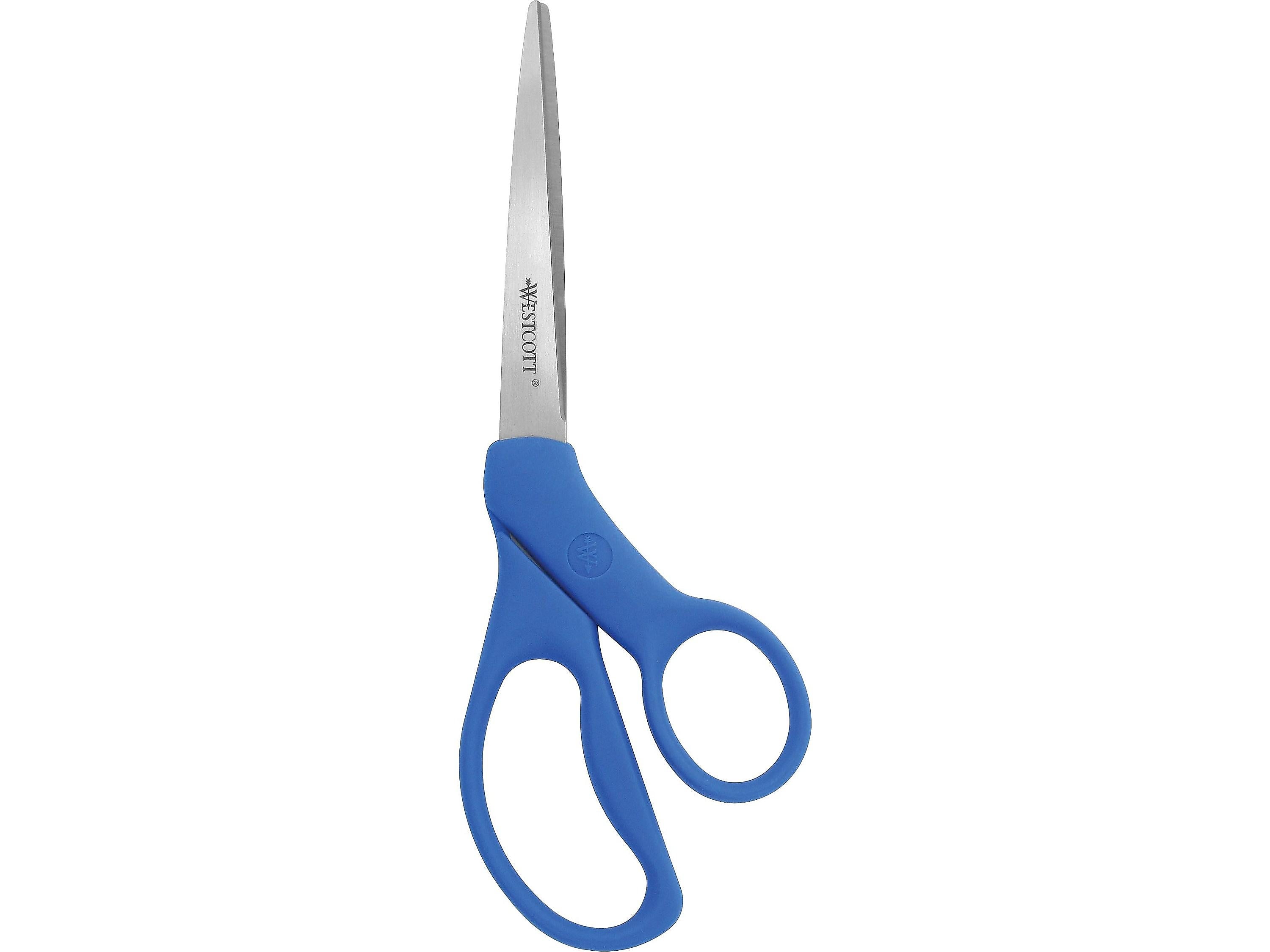 Westcott All Purpose Preferred 8" Stainless Steel Standard Scissors, Pointed Tip, Blue (43218)