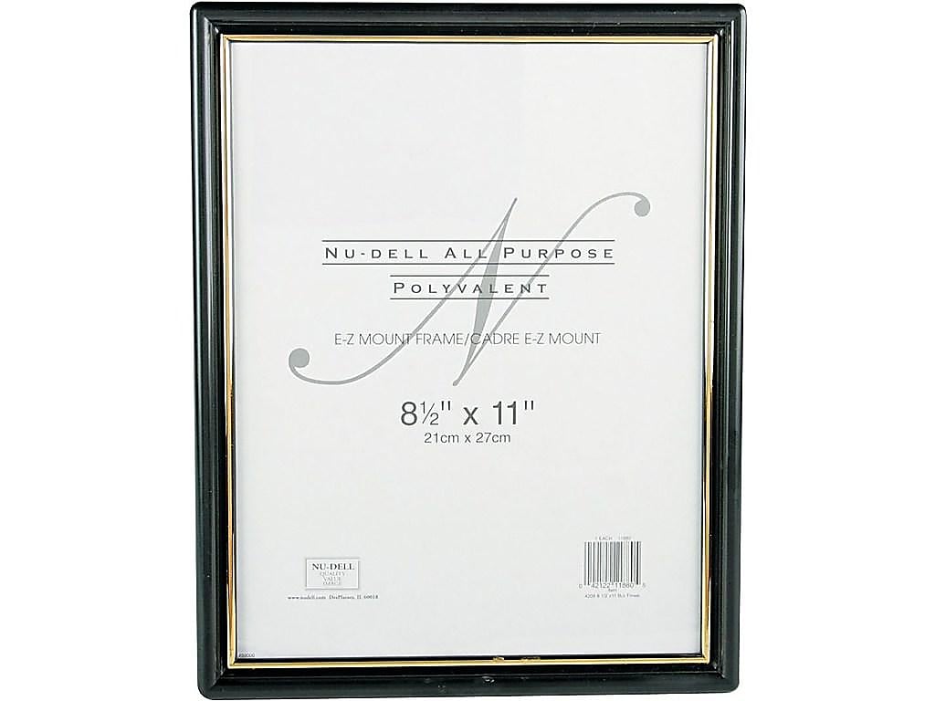 NuDell EZ Mount Plastic Certificate Frame, Black (11880)