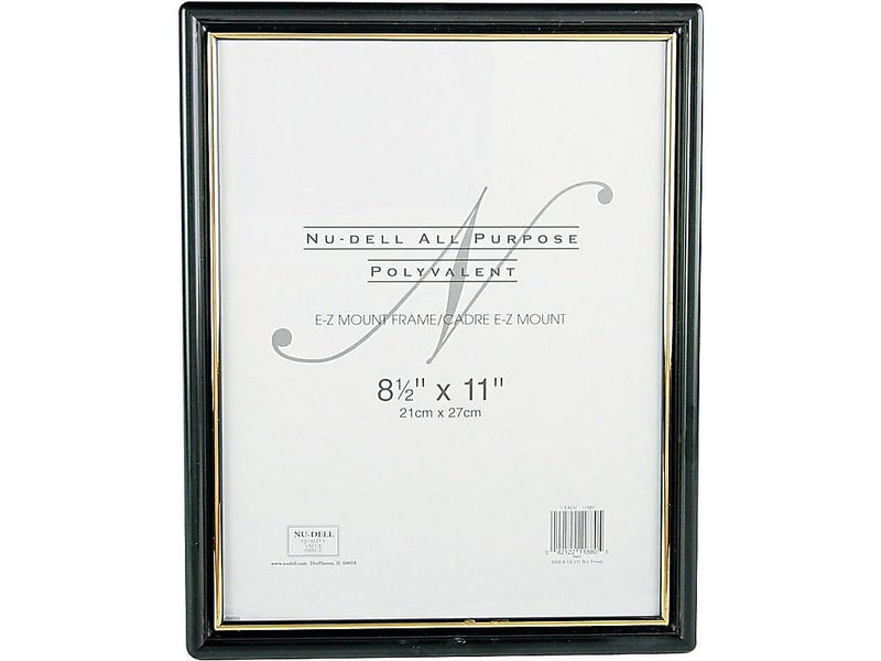 NuDell EZ Mount Plastic Certificate Frame, Black (11880)