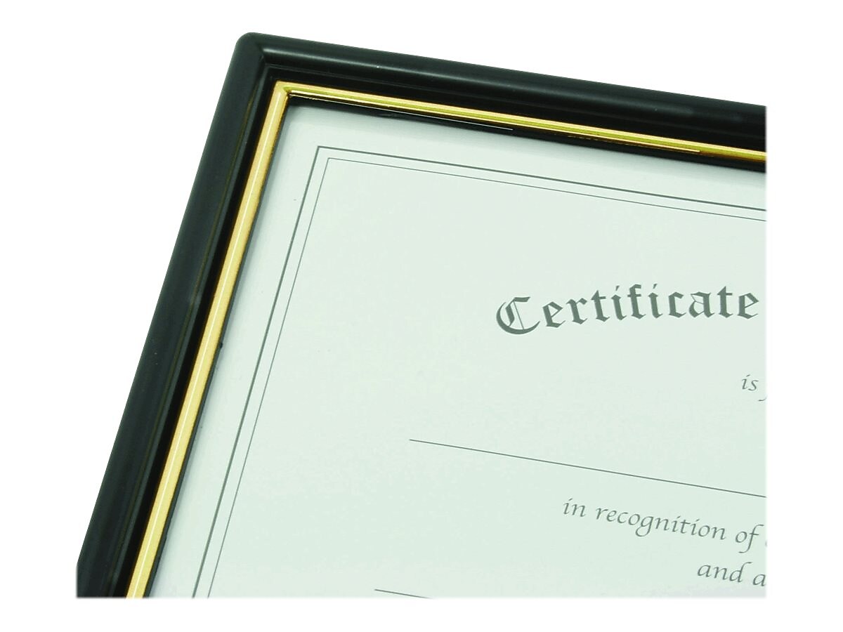 NuDell EZ Mount Plastic Certificate Frame, Black (11880)