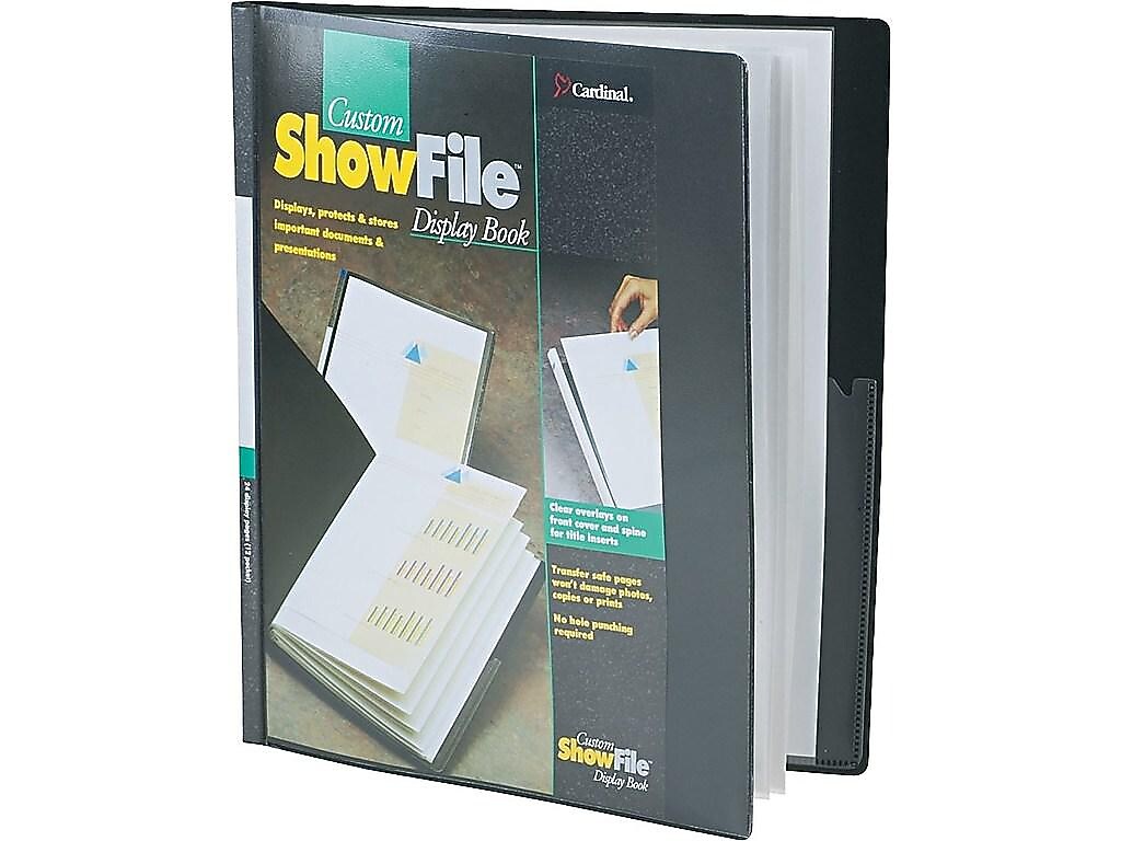 Cardinal Custom ShowFile Presentation Book, Letter Size, 12-Pockets, Black (CRD 50132CB)