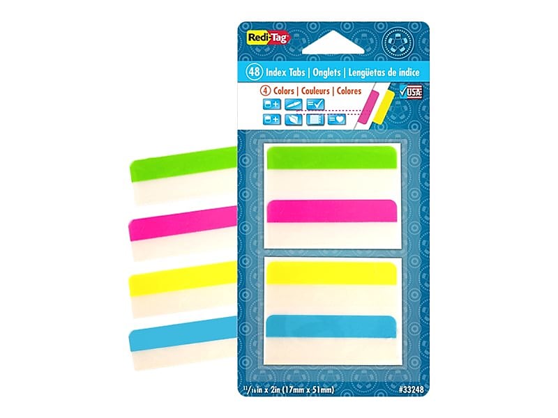 Redi-Tag Tabs, Assorted Colors, 2" Wide, 48/Pack (33248)