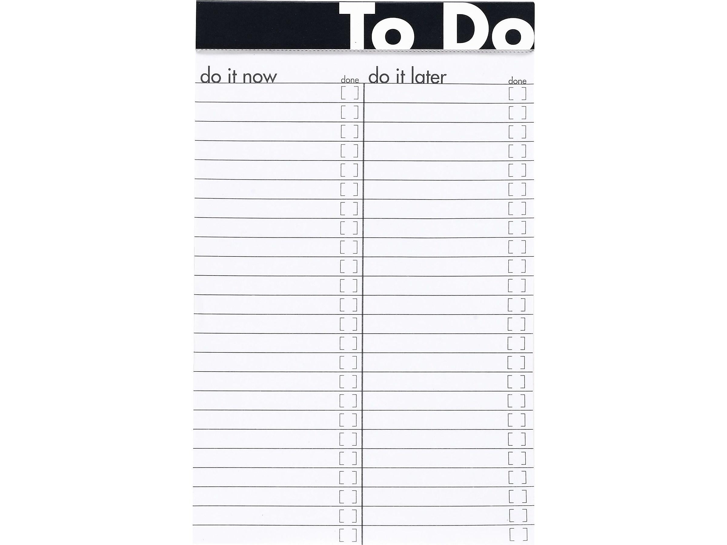 Ampad To Do Notepad, 5" x 8", Wide Ruled, Assorted Colors, 50 Sheets/Pad (20-001)