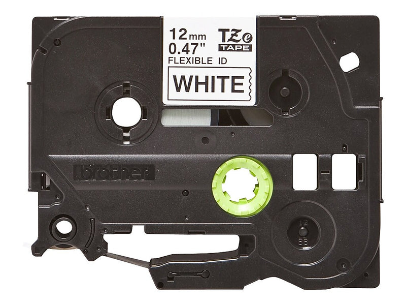 Brother P-touch TZe-FX231 Laminated Flexible ID Label Maker Tape, 1/2" x 26-2/10', Black on White (TZe-FX231)
