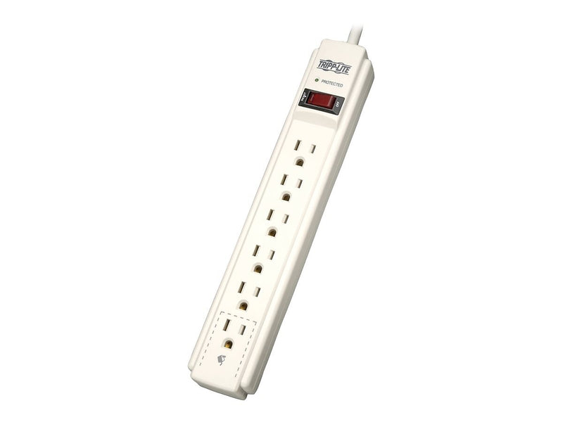 Tripp Lite Protect It! 6-Outlet Surge Protector, 4' Cord, Light Gray (TRPTLP604)