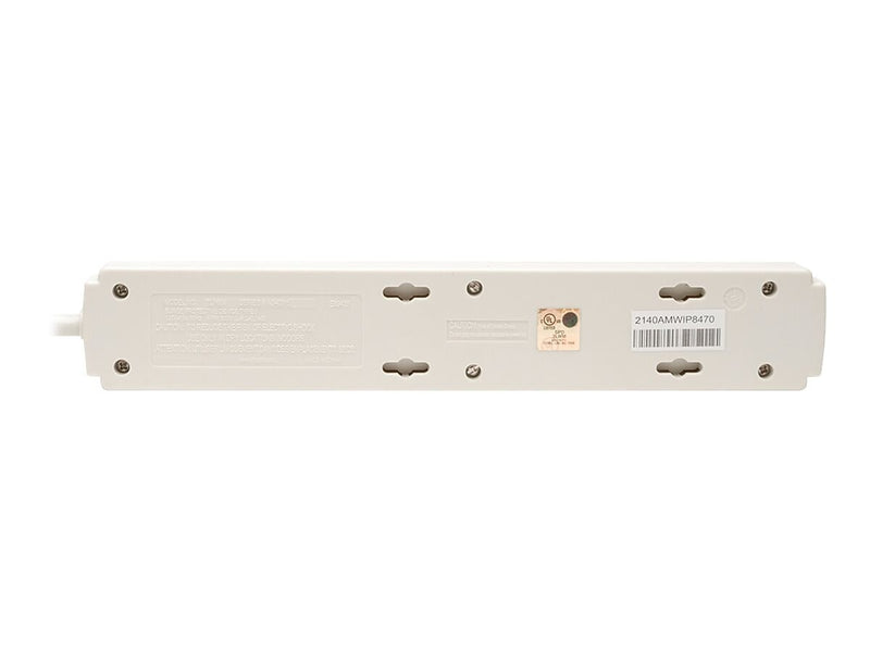 Tripp Lite Protect It! 6-Outlet Surge Protector, 4' Cord, Light Gray (TRPTLP604)