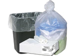 Berry Global Ultra Plus 10 Gallon Industrial Trash Bag, 24" x 24", High Density, 8 mic, Natural, 1000 Bags/Box (WHD 2408)